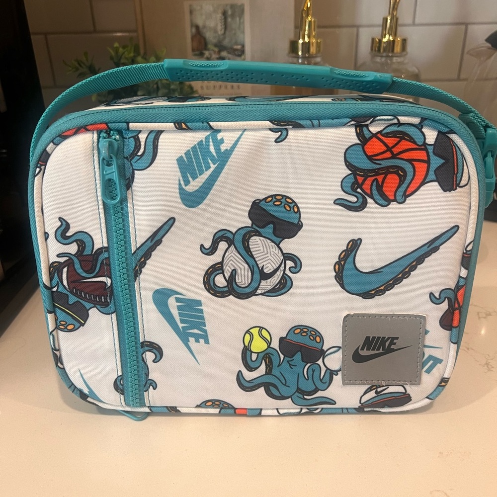 Nike Blue and White Sports Octopus Print Bag. No Stains
